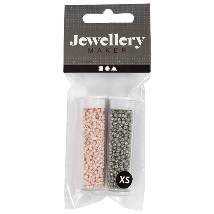Rokaj perle 1,7 mm, set 2x7 g – Bež sa bisernim sjajem