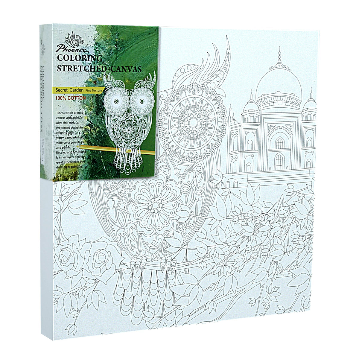 Phoenix slikarsko platno s motivom sove mandale 30x30 cm