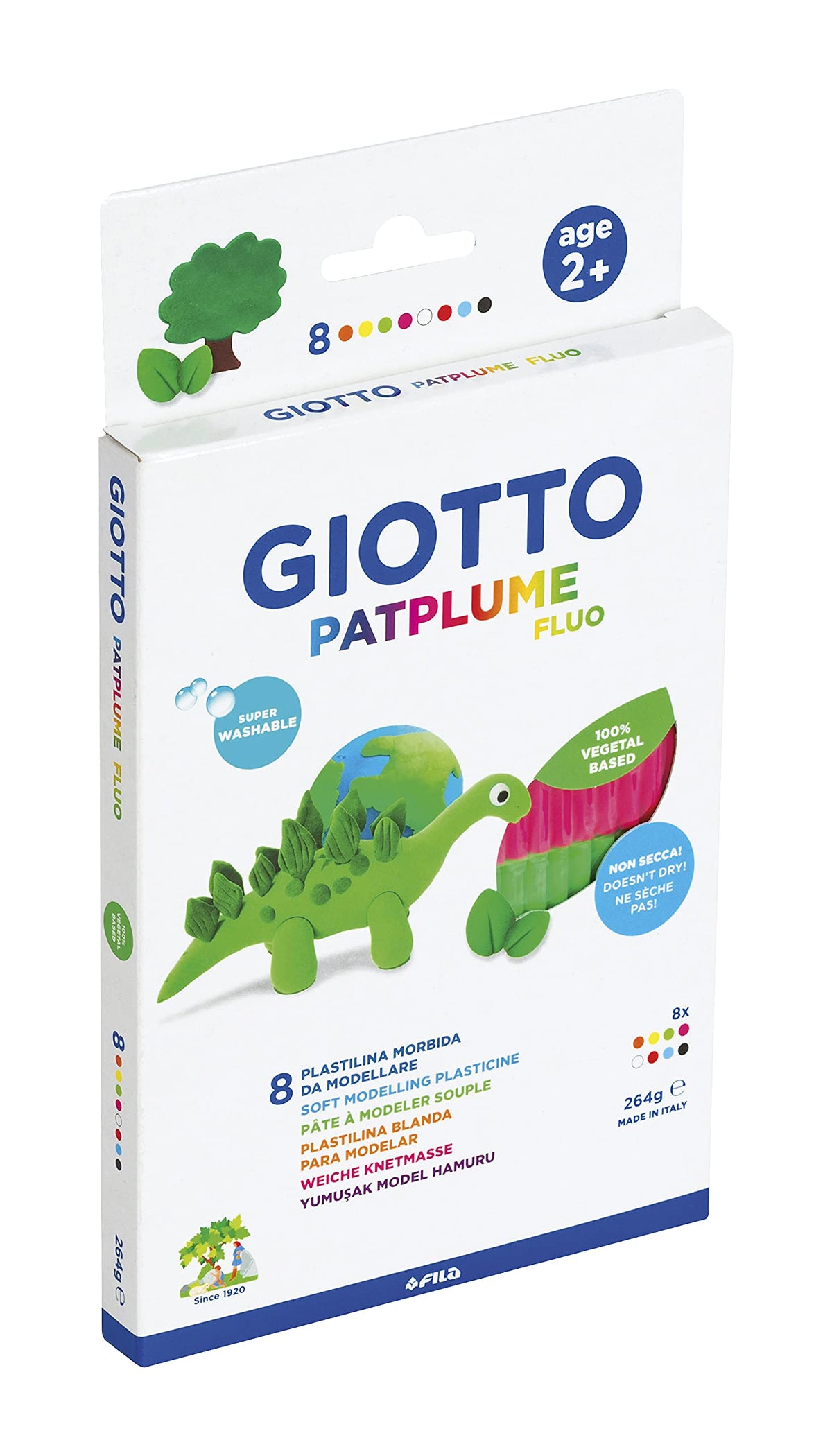 Plastelin GIOTTO Patplume neon boje 8 x 33 g