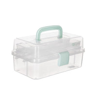 Plastična kutija za odlaganje sa poklopcem dimenzija 27x17,5x14 cm, idealna za organizaciju slikarskog pribora.