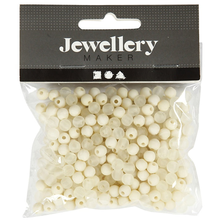 Plastične perle - 40 g - različite boje – cream