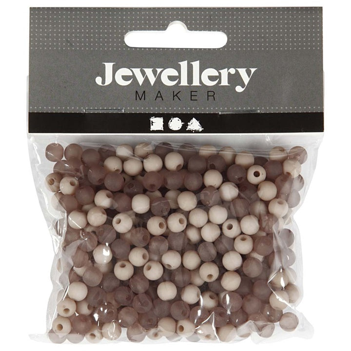 Plastične perle - 40 g - različite boje – grey