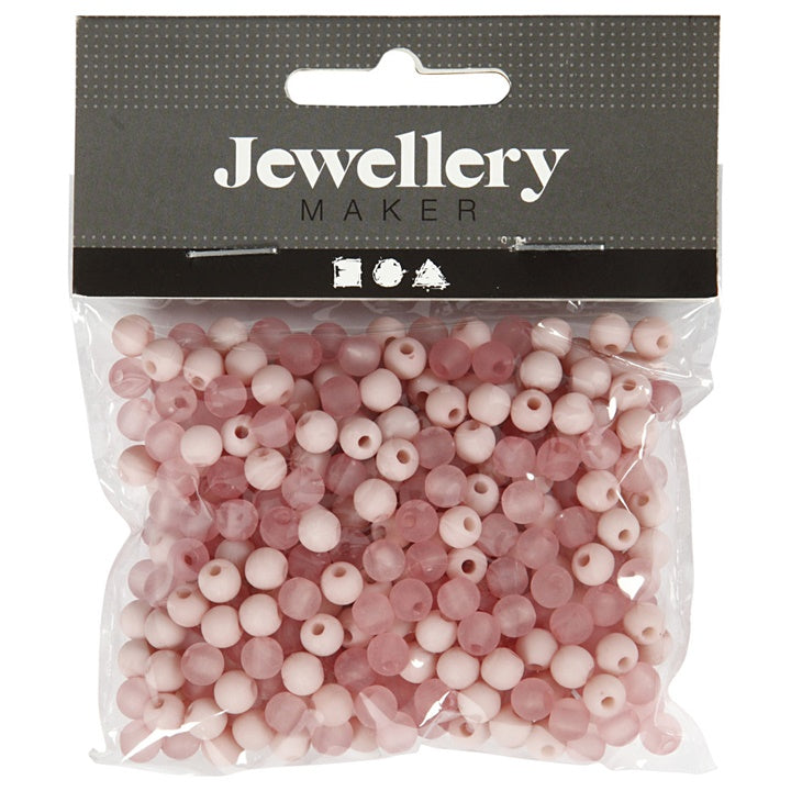 Plastične perle - 40 g - različite boje – rose