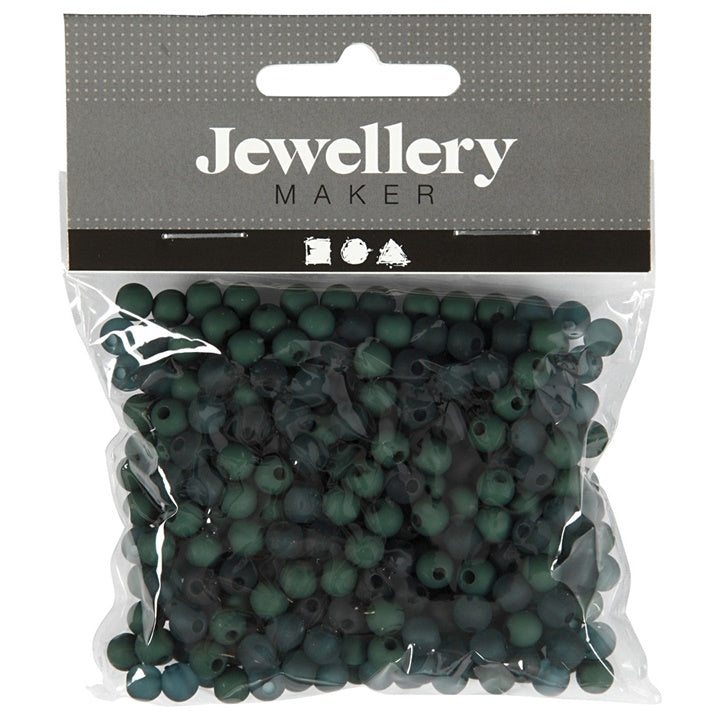 Plastične perle - 40 g - različite boje – zelena