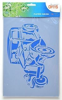 Plastična šablona 20x30cm sa motivom automobila za kreativno crtanje i dekoraciju.