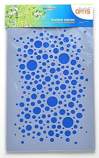 Plastična šablona s motivom mjehurića, dimenzija 20x30 cm, idealna za kreativne umjetničke projekte.