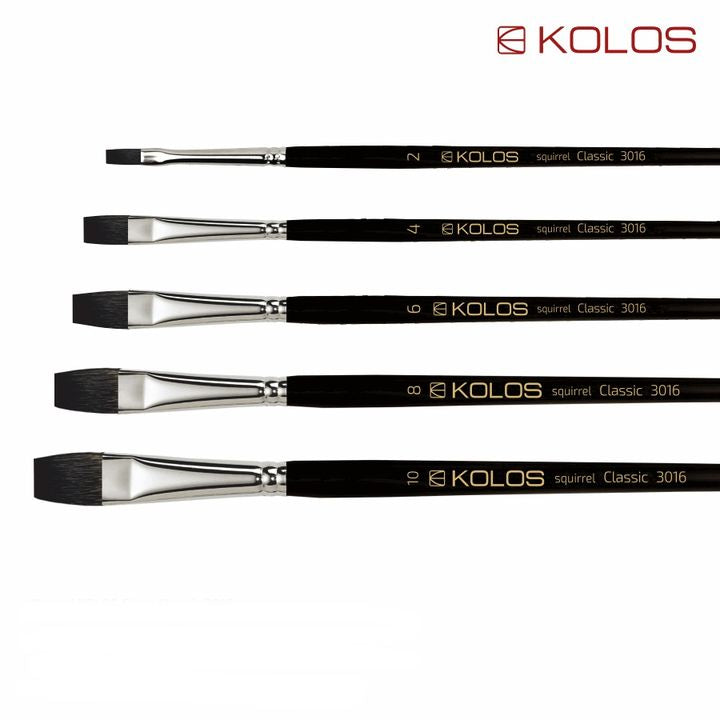 Plosnati kist od vjeveričije dlake KOLOS Classic 3016 za precizno slikanje