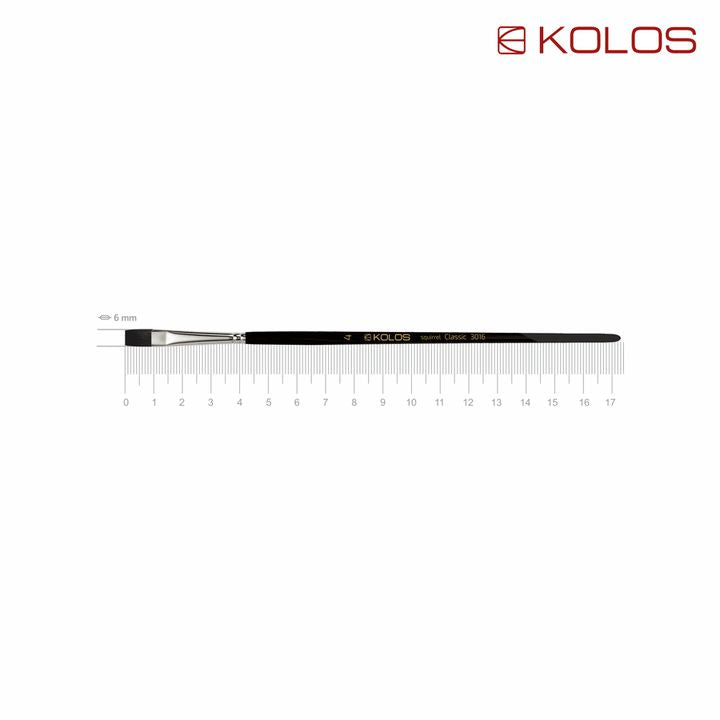 Set različitih veličina plosnatih kistova KOLOS Classic 3016