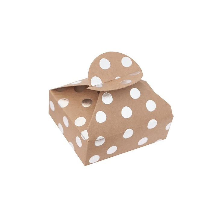 Četiri ukrasne kutijice sa srebrnim šarama, dimenzije 6x7,5x2,5 cm, spremne za dekoraciju.