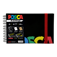 Posca blok za skiciranje, crni, A5, miks 3 boje papira