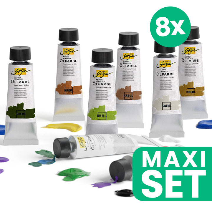 Povoljan set Solo Goya uljanih boja sa osam različitih nijansi u tubama.