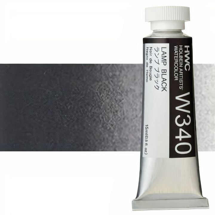 Profesionalne vodene boje Holbein Artists 15 ml – lamp čierna