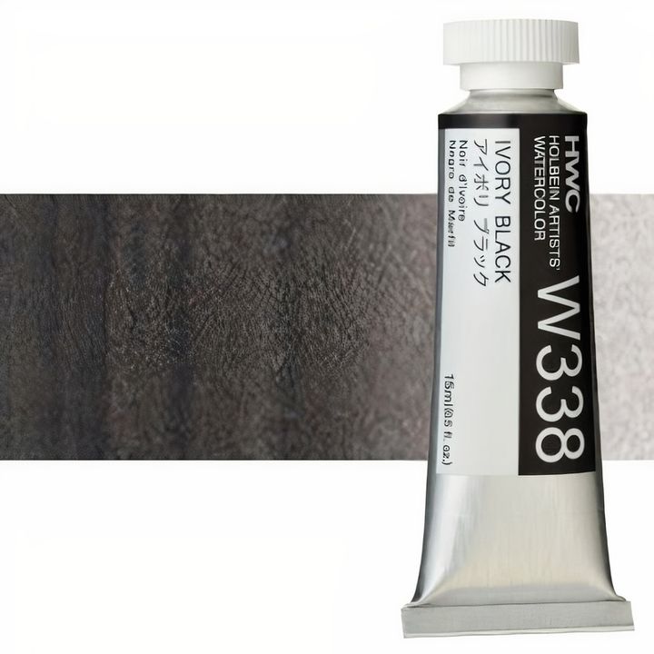Profesionalne vodene boje Holbein Artists 15 ml – slonovača crna