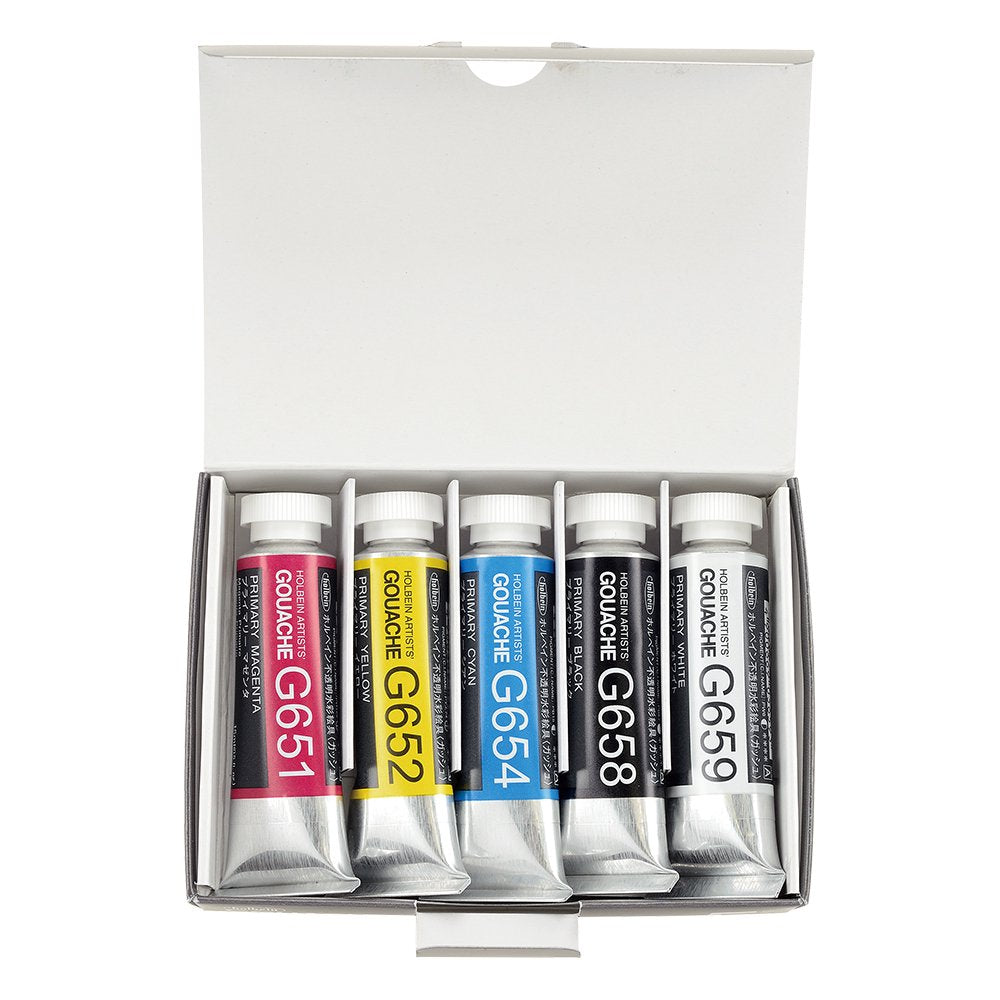 Profesionalne gvaš boje Holbein Artists - osnovni set 5 x 15 ml — slika 2