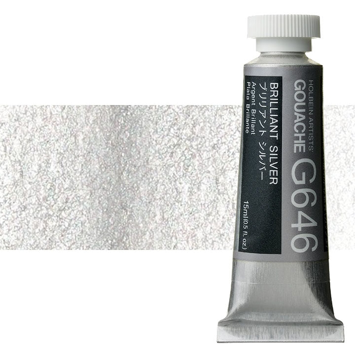 Profesionalne gvaš boje Holbein Artists 15 ml – briljantno srebrna