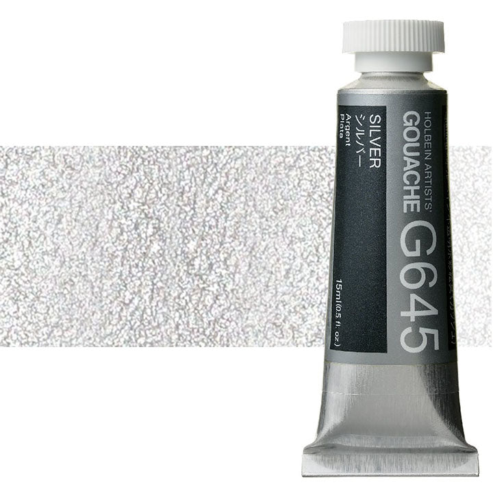 Profesionalne gvaš boje Holbein Artists 15 ml – srebrna