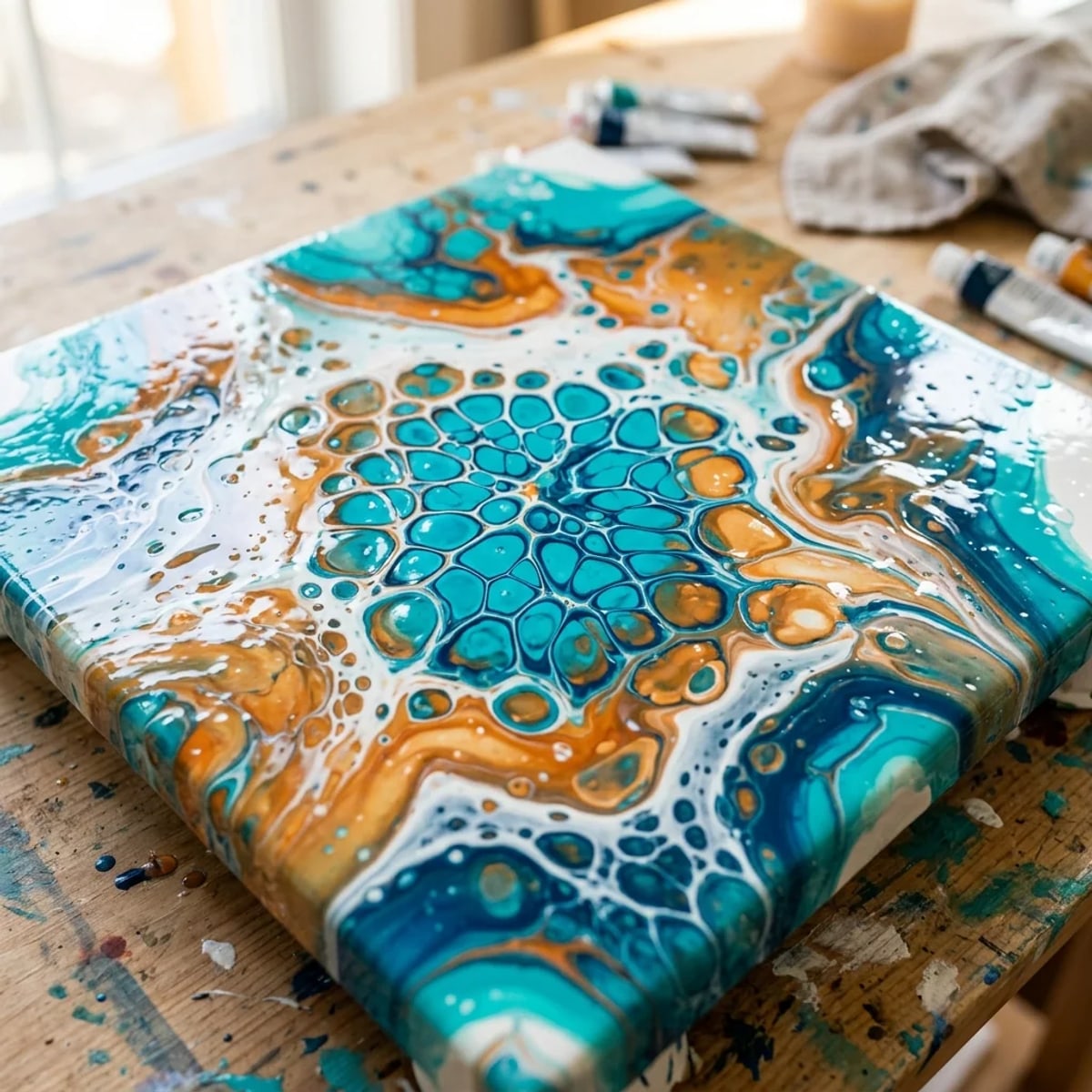 Efekat ćelija (cells) dobijen pouring medijem ARTMIE Abstract waves