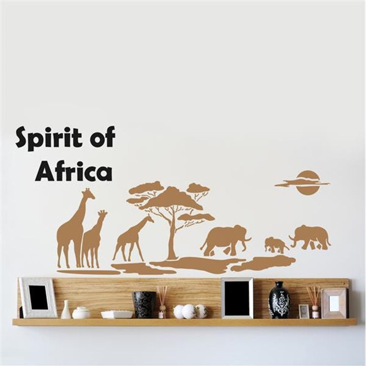Petodijelna XXL šablona Spirit of Africa dimenzija 140 x 84 cm za dekorativno oslikavanje zidova i namještaja.