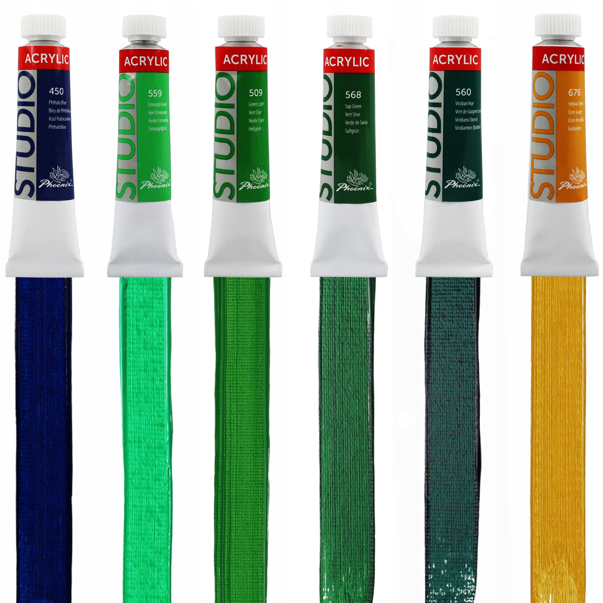 Set 24 akrilne boje Phoenix Studio 24 x 12 ml + kistovi i paleta