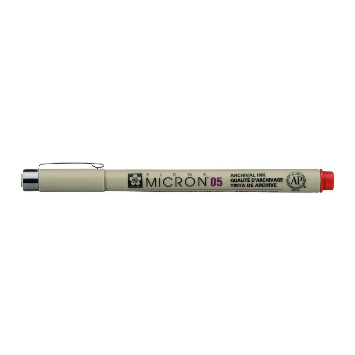 Sakura Pigma Micron 05 fineliner 0,45 mm – set od 6 boja – Crvena