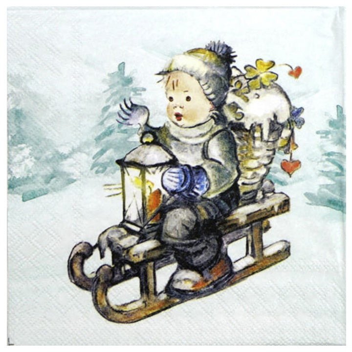 Salveta za dekupaž Ride into Christmas sa motivom praznične vožnje, idealna za kreativne radove i ukrašavanje.