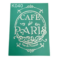 Samoljepljivi šablon Cafe de Paris 20 x 15 cm