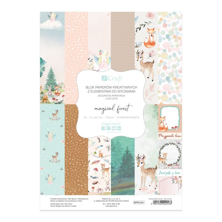 Scrapbooking papir A4 Magical Forest | set od 20 listova — slika 1