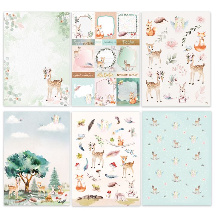 Scrapbooking papir A4 Magical Forest | set od 20 listova — slika 2