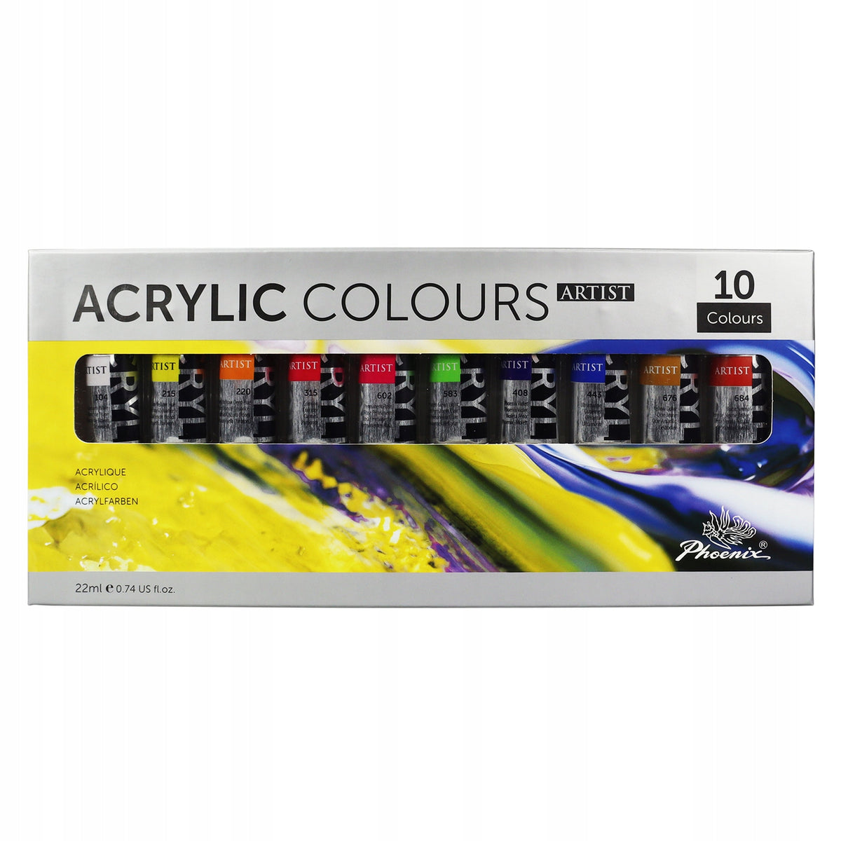 Set 10 akrilnih boja Phoenix Artist 10 x 22 ml