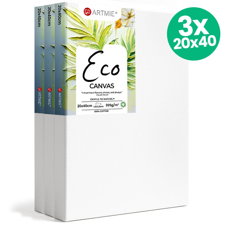 Set od tri ECO slikarska platna dimenzija 20x40 cm za umjetničko stvaralaštvo.