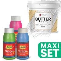 Set ARTMIE Butter 3D paste i TRITON S akrilnih boja sa sjajnim efektom za kreativno slikanje.