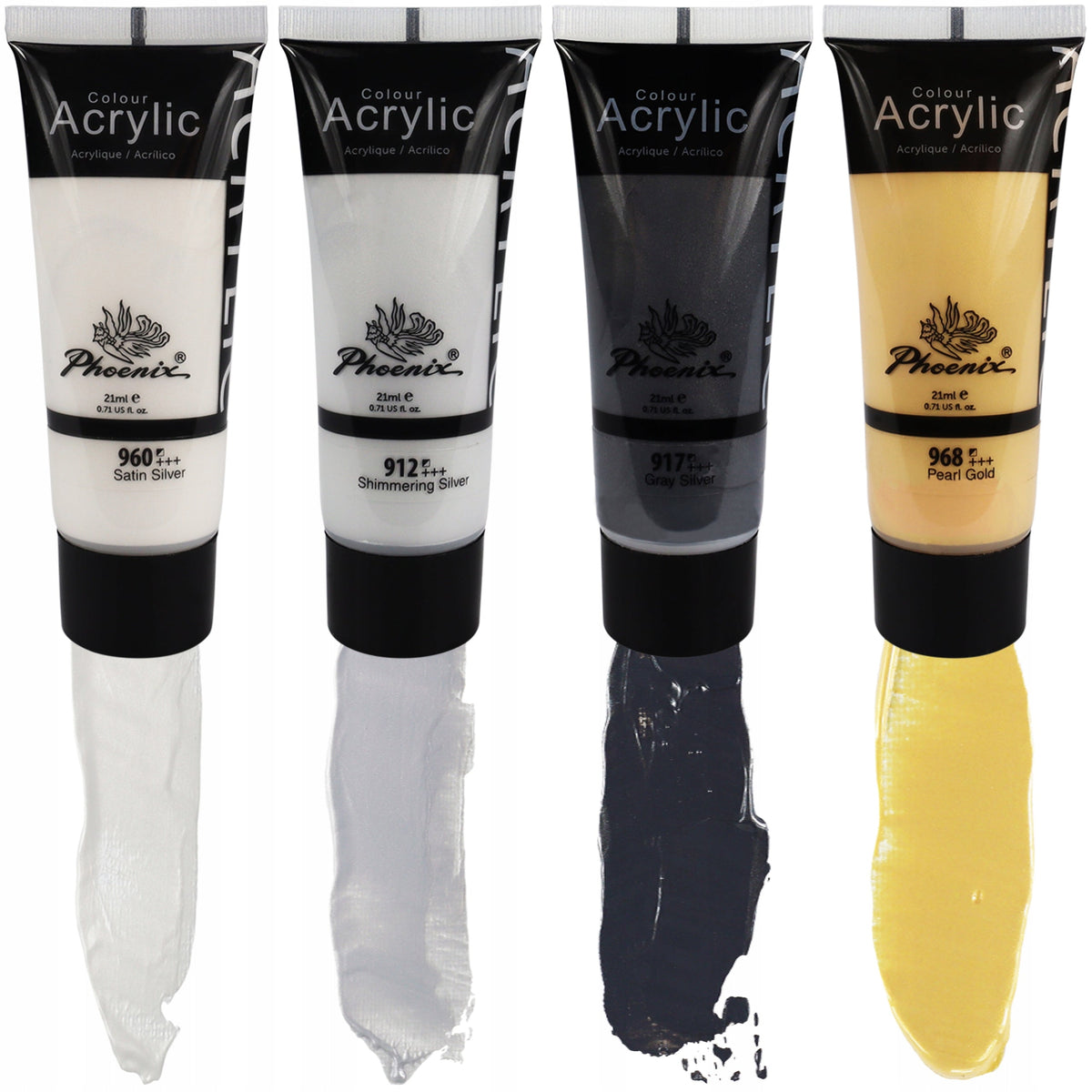 Set 8 metalik akrilnih boja Phoenix 8 x 21 ml