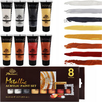 Set 8 metalik akrilnih boja Phoenix 8 x 21 ml