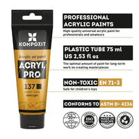 Metalik akrilne boje ACRYL PRO METALLIC poredane za umjetničko slikanje.