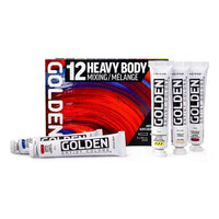 Set akrilnih boja GOLDEN Heavy Body Mixing 12 x 22 ml