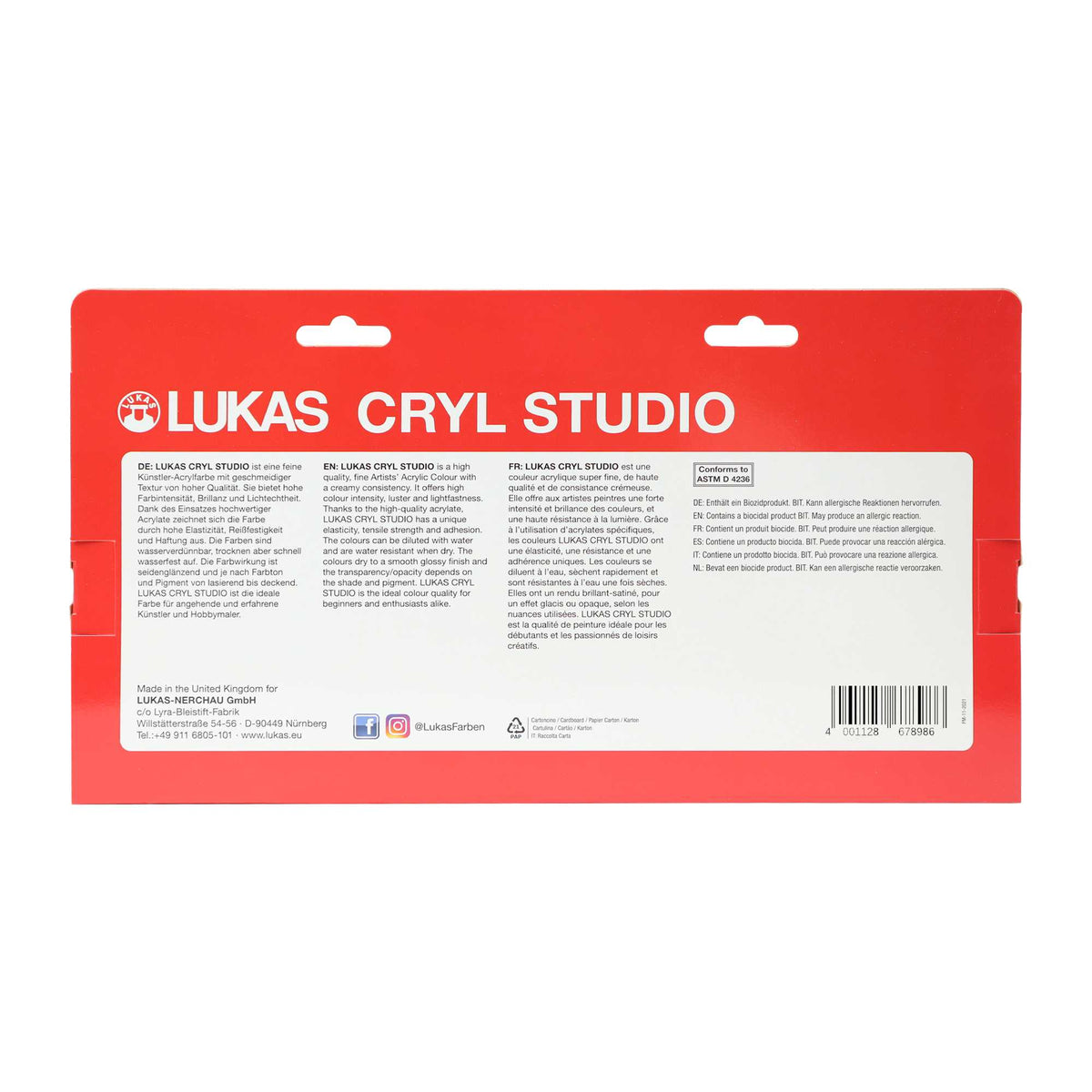 Set akrilnih boja LUKAS Cryl Studio 9 x 100 ml