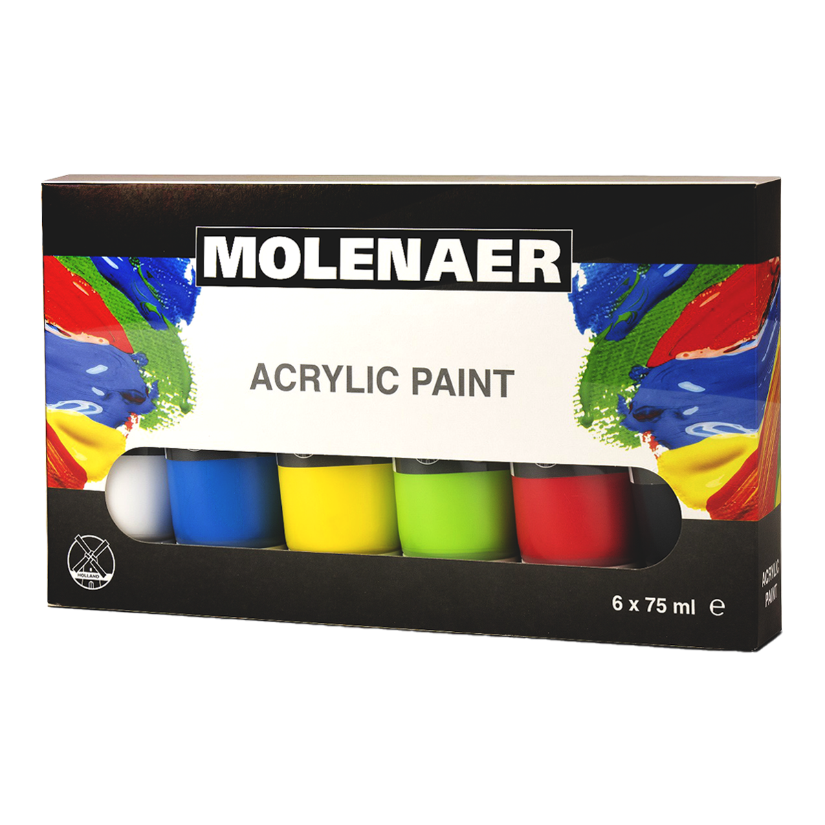 Set akrilnih boja Molenaer 6 x 75 ml - miks boja