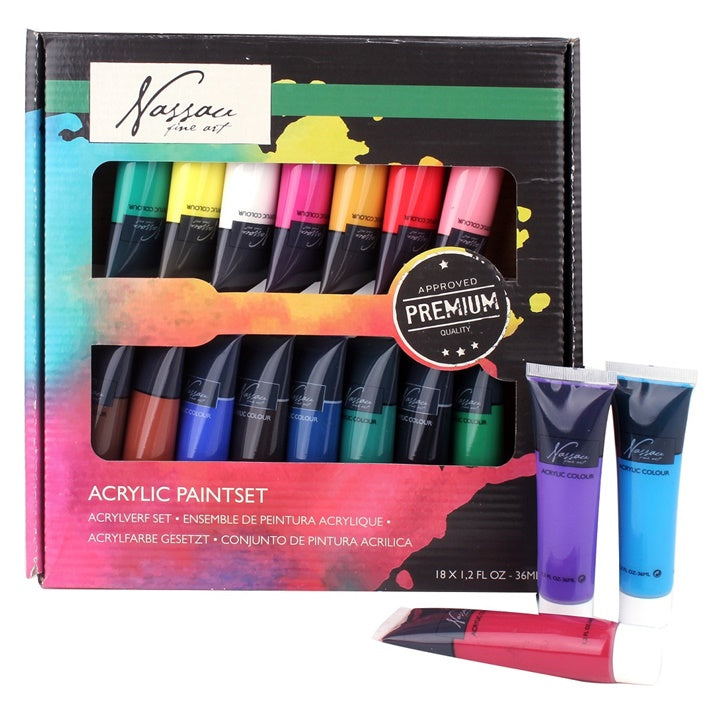 Set akrilnih boja Nassau Fine Art 18 x 36 ml