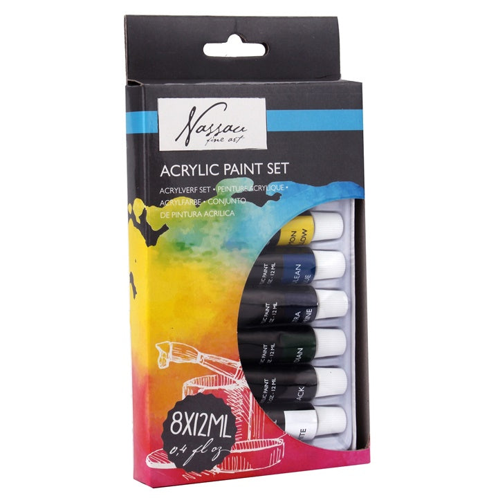 Set akrilnih boja Nassau Fine Art 8 x 12 ml