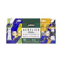 Set akrilnih boja Pebeo STUDIO 10x20 ml sa kistom u originalnom pakovanju