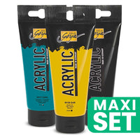Set od tri akrilne boje Solo Goya 100 ml u nijansama Greek Holiday za umjetničko slikanje.