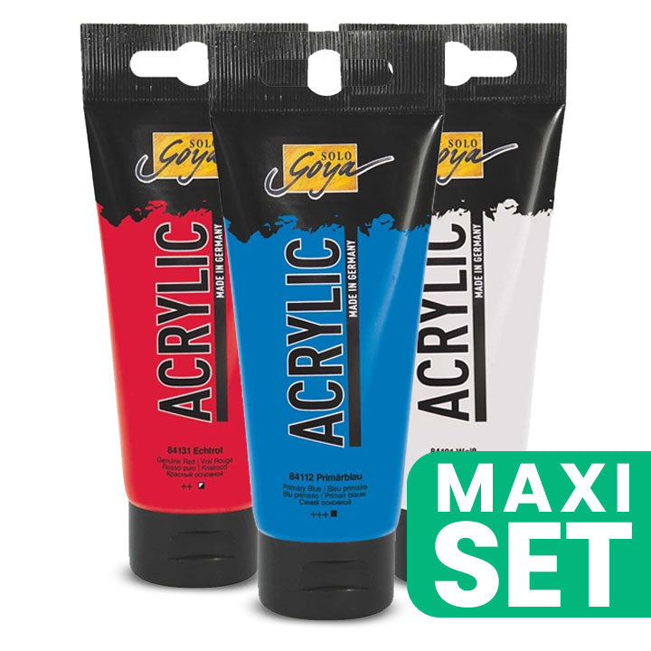 Set od tri akrilne boje Solo Goya 100 ml u nijansama Nautic Tones za umjetničko slikanje.