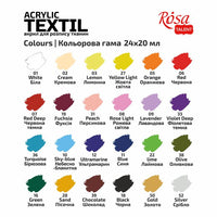 HEART ROSA TALENT set akrilnih boja za tekstil pogodan za umjetnike i hobiste