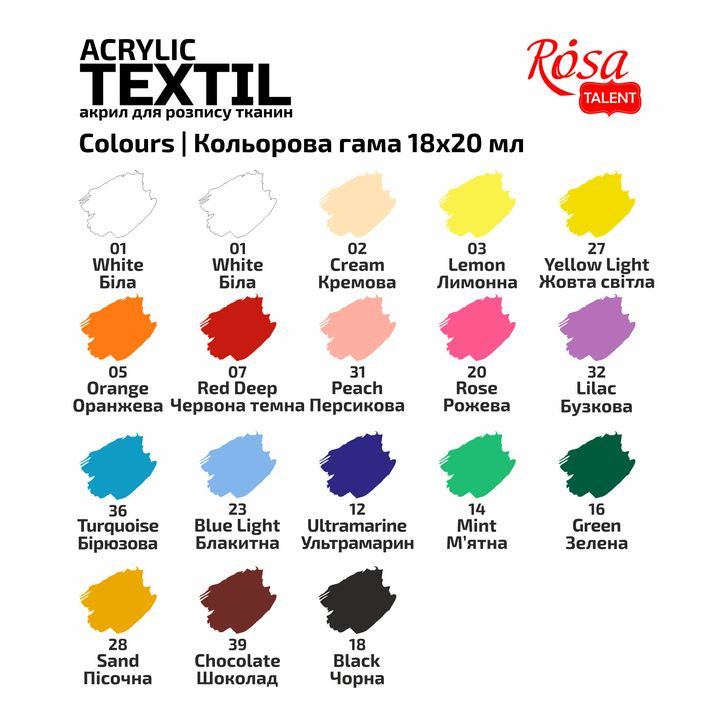 Tuba akrilne boje STYLE ROSA TALENT za oslikavanje tekstila