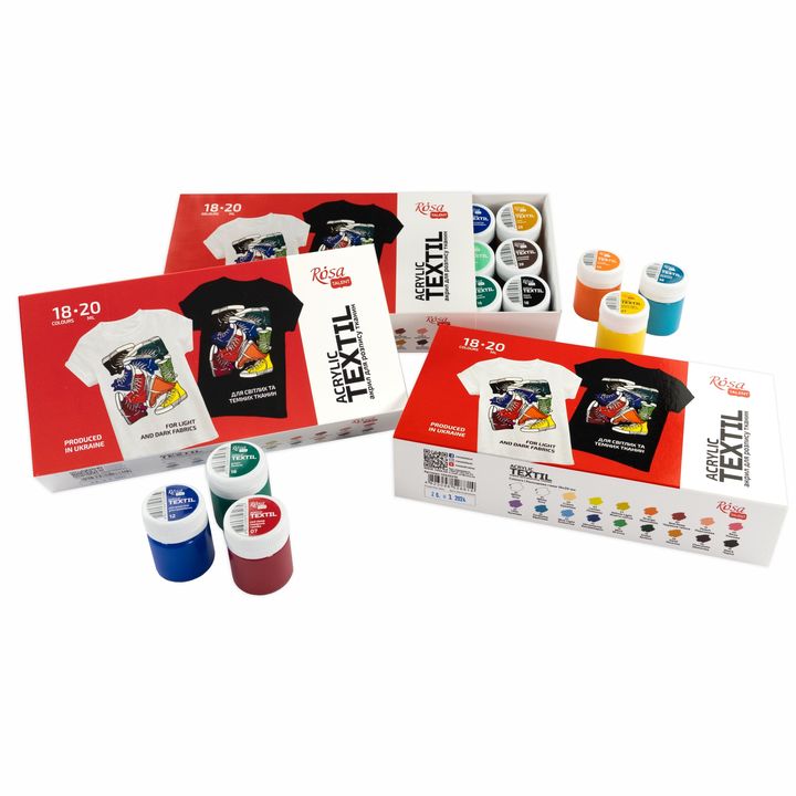 Kreativni set STYLE ROSA TALENT 18x20 ml za rad na tekstilu