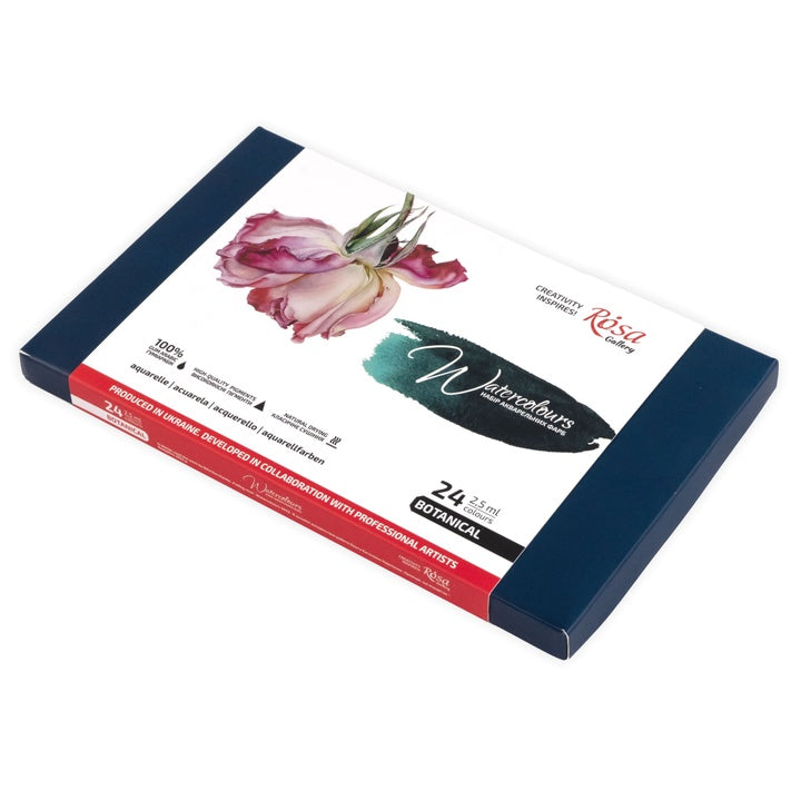 Set akvarel boja Botanical sa 24 pune posudice u kartonskom pakovanju, ROSA GALLERY.