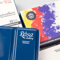 Set ROSA GALLERY akvarel boja, 12 punih posudica spremnih za slikanje u metalnoj kutiji.