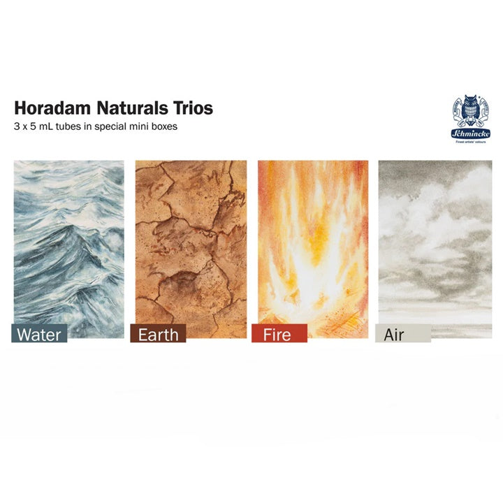 Set akvarel boja Trio Air HORADAM Naturals, tri tube od 5 ml za vrhunske umjetničke rezultate.