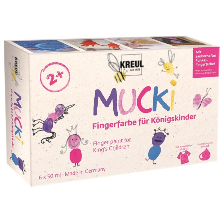 Set boja za slikanje prstima MUCKI za djevojčice - KREUL set 6 x 50 ml