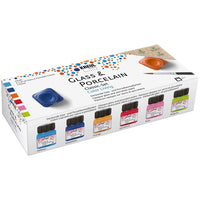Set boja za staklo i porculan KREUL 6 x 20 ml + kist — slika 1